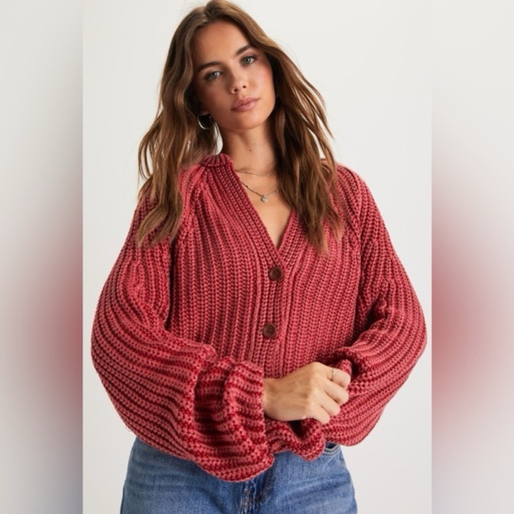 Free People “Sweet Nothing” Cardigan | Crochet‑/Chunky‑Knit | S | NWT